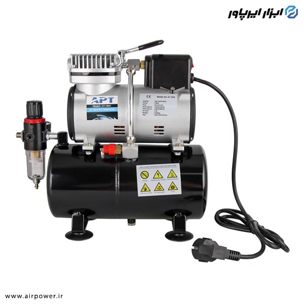 کمپرسور ایربراش اتوماتیک APT سه لیتری با لوازم مدل AT-186SK3