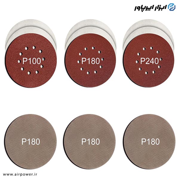 سنباده پشت کرکی 5 اینچ سوراخ دار 10 عددی مدل PK-1096