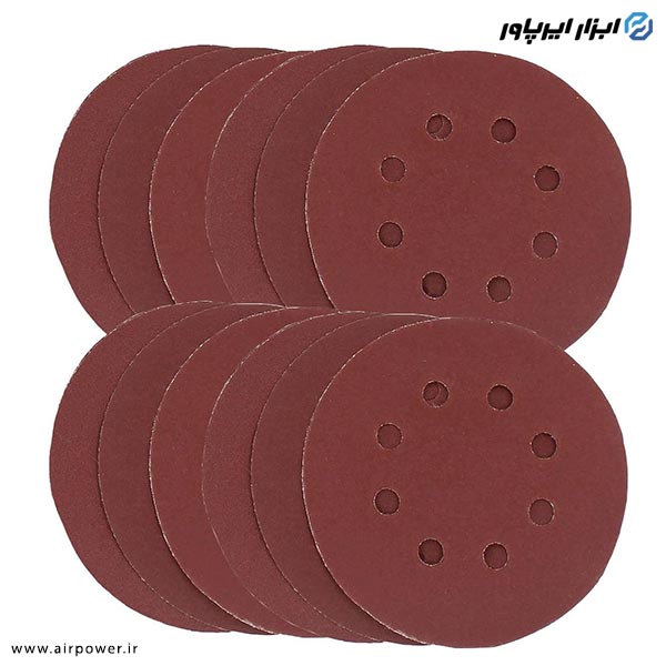 سنباده پشت کرکی 5 اینچ سوراخ دار 10 عددی مدل PK-1096