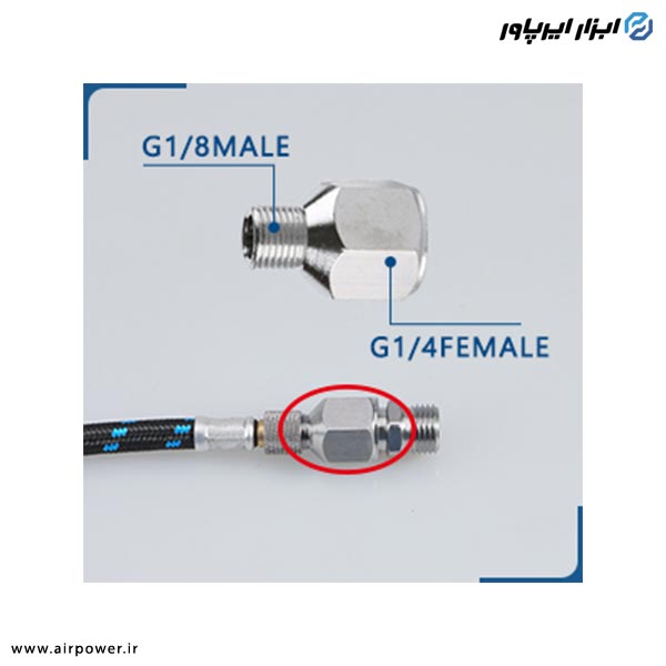 رابط ایربراش APT داخل دنده 1/4 به 1/8 اینچ مدل AT-A4