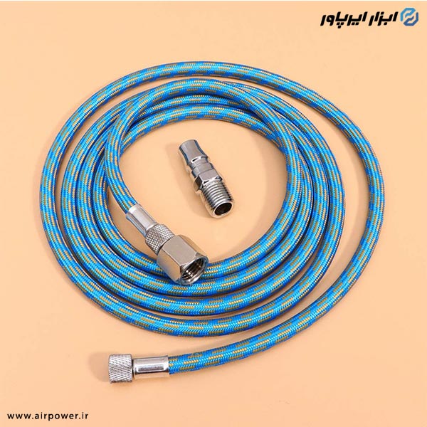 شلنگ ایربراش APT نخدار 1.8 متری با اتصالات مدل AT-21-2k3