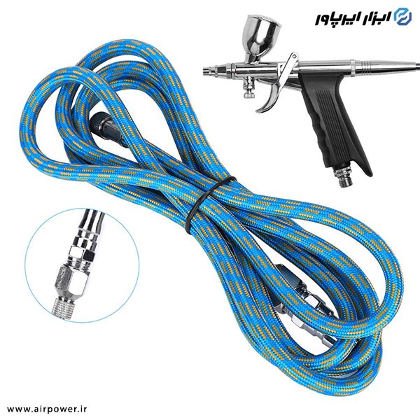 شلنگ ایربراش APT نخدار 1.8 متری با اتصالات مدل AT-21-2k3