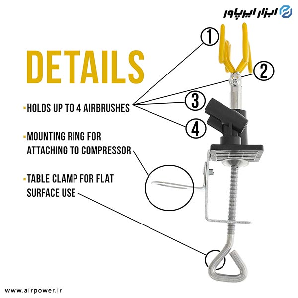 پایه قلم ایربراش ای پی تی 4 تایی مدل AT-15