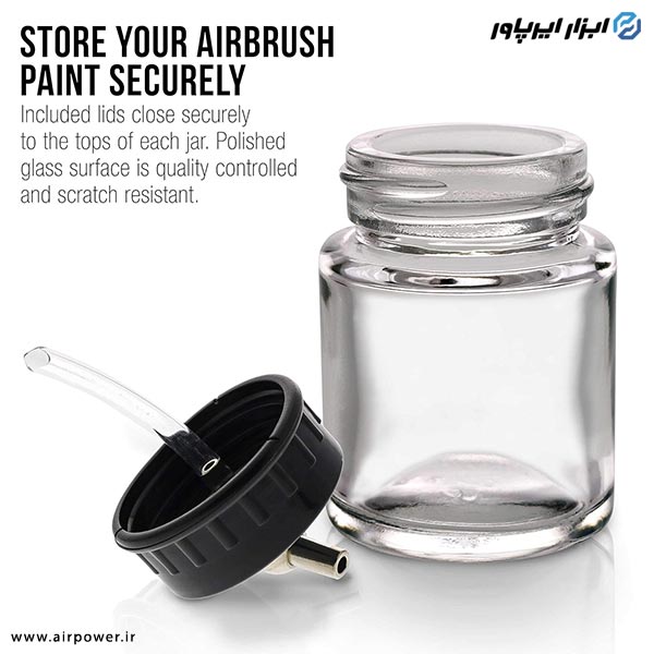 مخزن رنگ ایربراش APT شیشه ای مدل AT-03-138