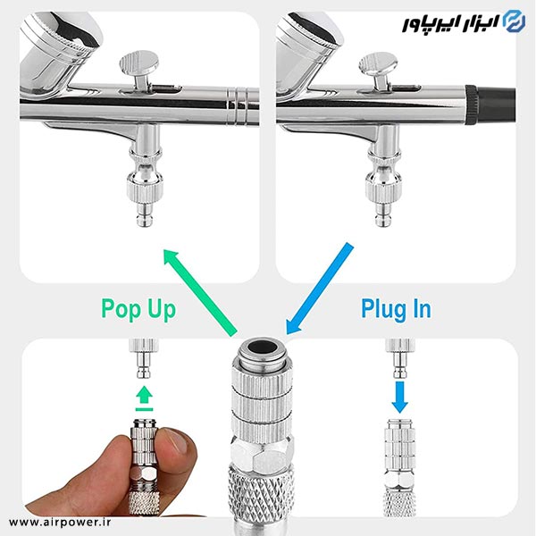 کوپلینگ ایربراش اتوماتیک APT نری و مادگی مدل AT-117
