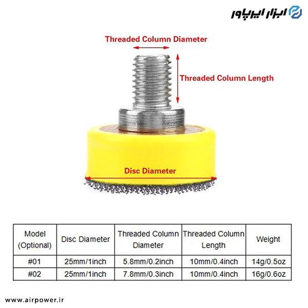 پد سنباده بادی سایز 1 اینچ (2.5 سانت) مدل TP-1010