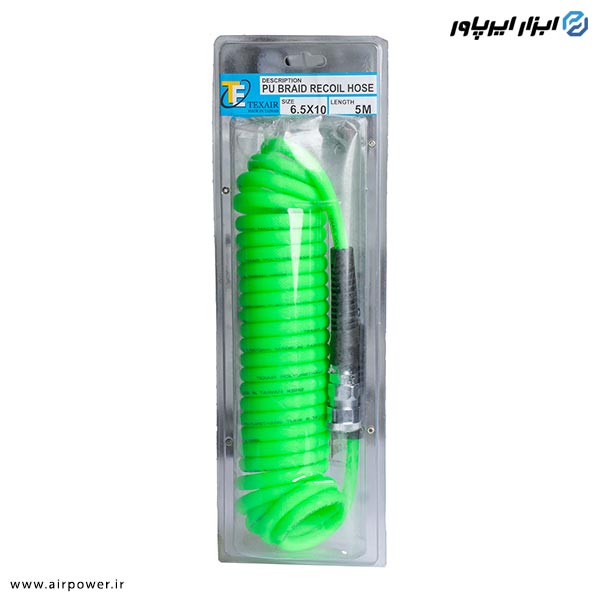 شلنگ باد فنری تکس ایر تایوان 5 متری قطر 6.5*10 میلیمتر مدل p-1012