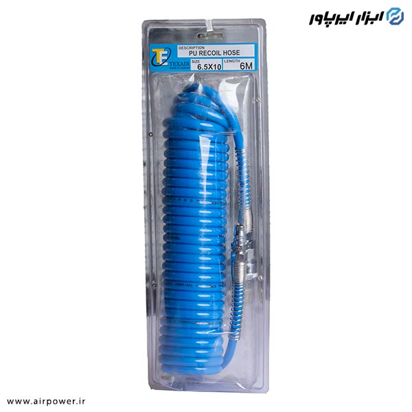 شلنگ باد فنری تکس ایر تایوان 6 متری قطر 6.5*10 میلیمتر مدل p-1013